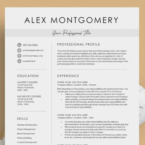 Resume/CV - The Alex cover image.
