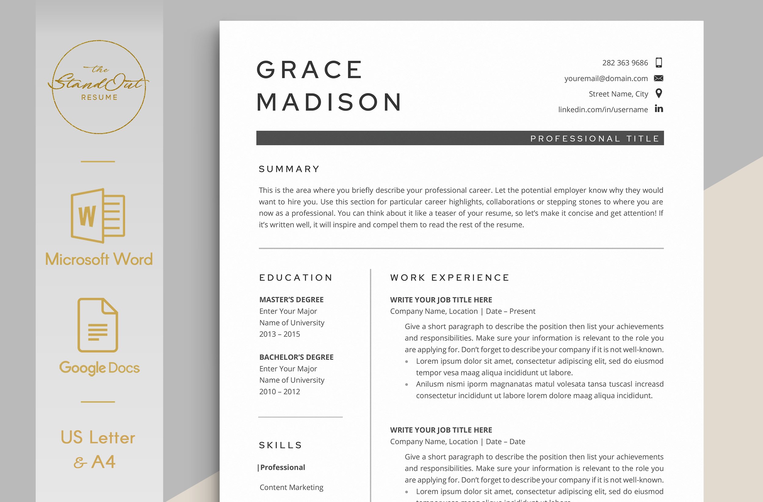 Resume/CV Template - GRACE cover image.