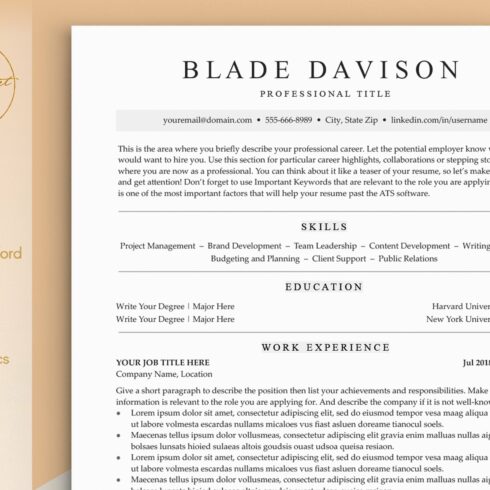 ATS Resume Template - BLADE cover image.