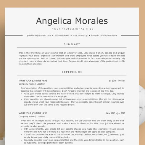 Modern ATS Resume/CV - The Morales cover image.