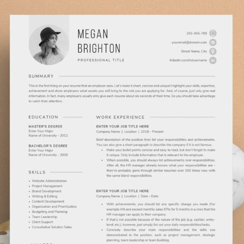 Resume/CV - The Megan cover image.