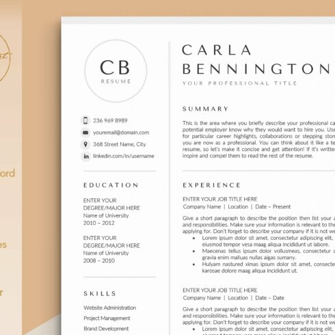 Resume/CV Template - CARLA cover image.