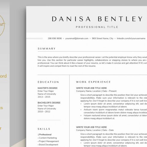 Resume/CV Template - BENTLEY cover image.