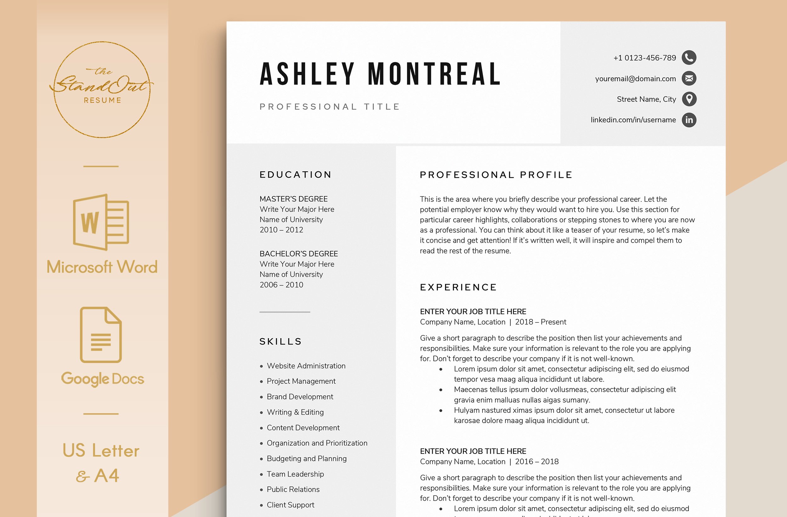 Resume/CV Template - ASHLEY cover image.