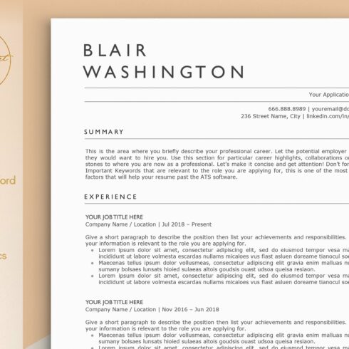 ATS Resume Template - BLAIR cover image.