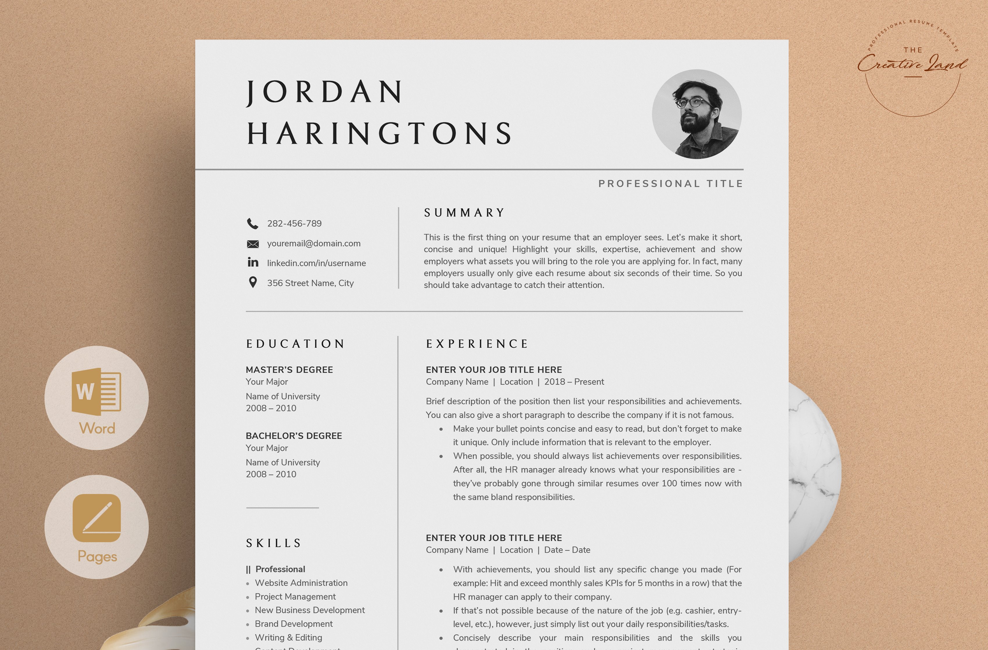 Resume/CV - The Jordan cover image.