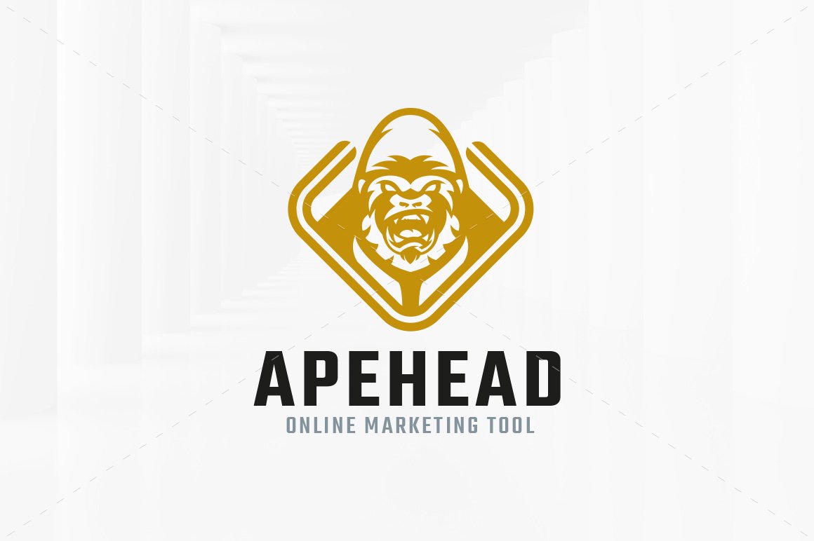 Ape Head Logo Template cover image.