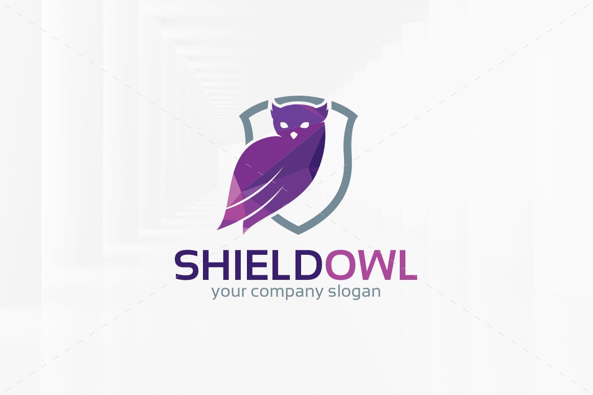 Shield Owl Logo Template cover image.