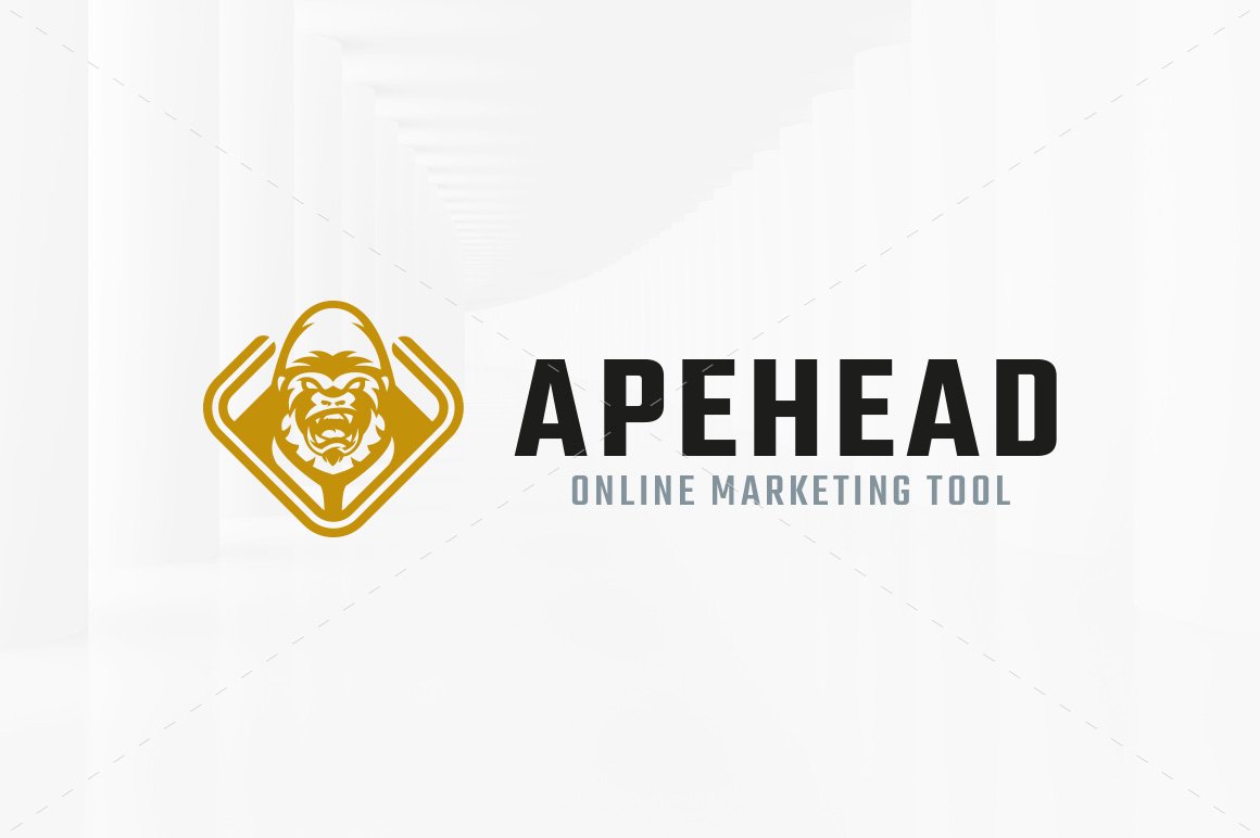 Ape Head Logo Template preview image.