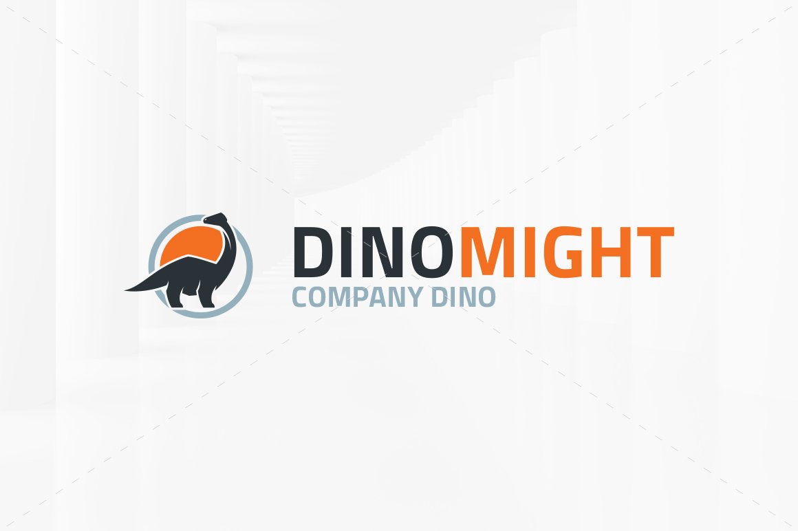 Dino Might Logo Template preview image.
