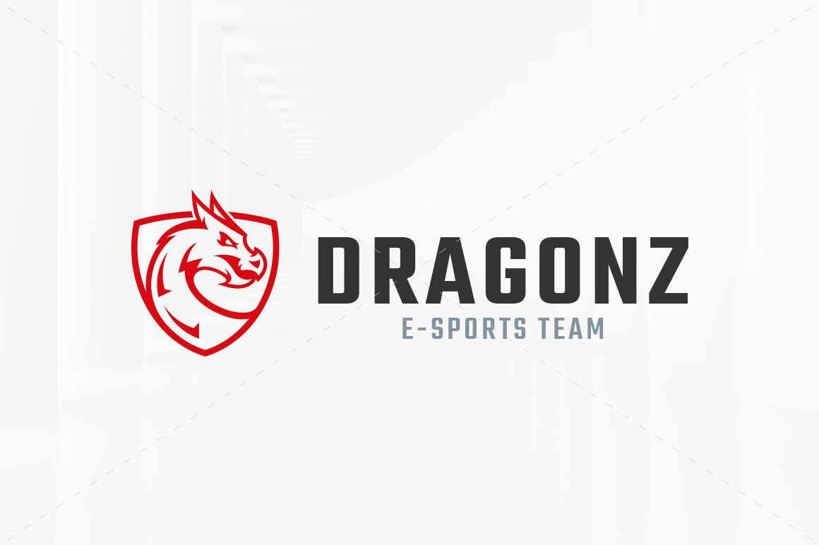 Dragon Shield Logo Template preview image.