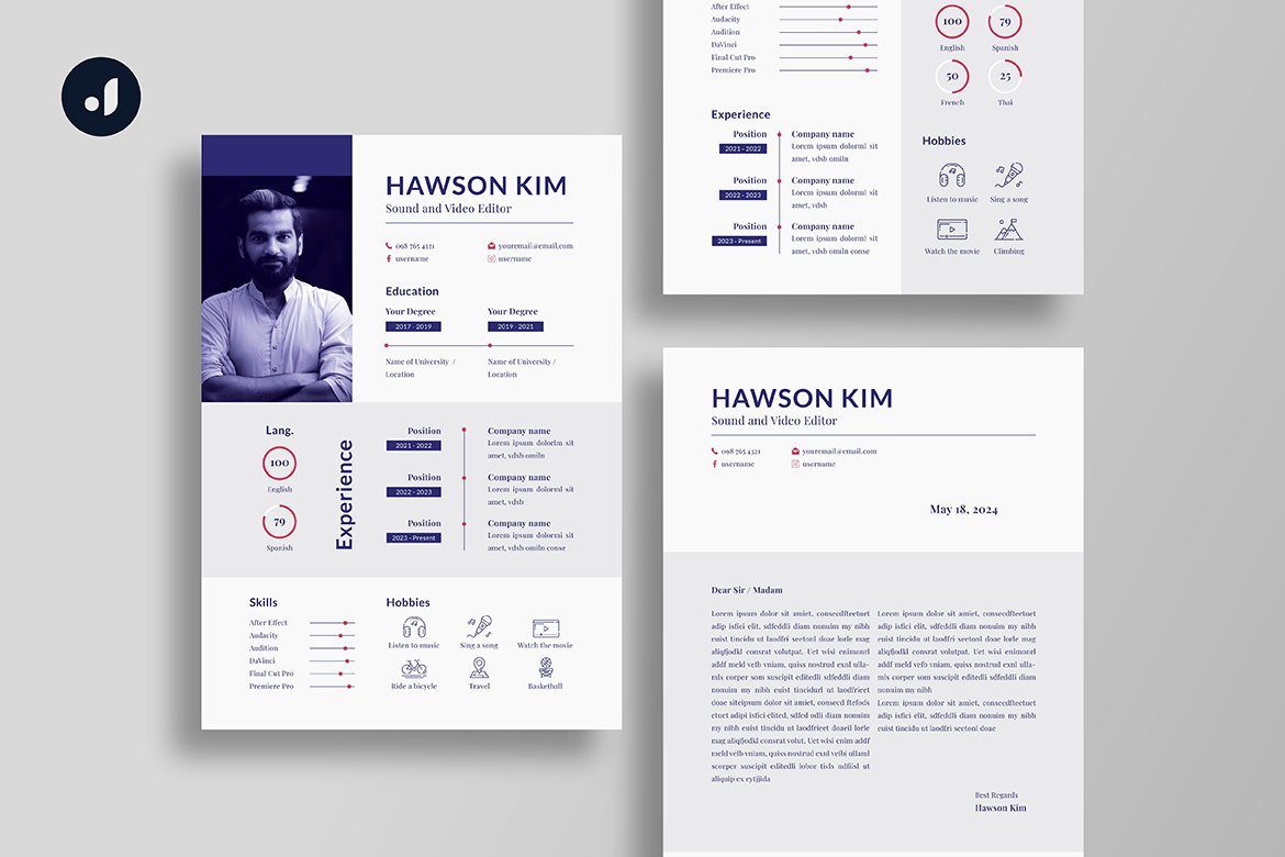 Simple Resume preview image.