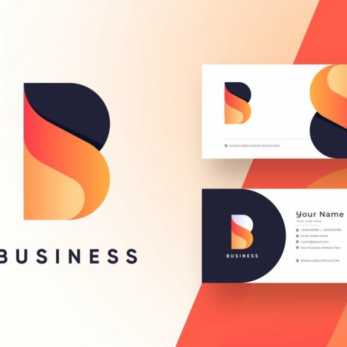 Letter B Logo & Business Card cover image.