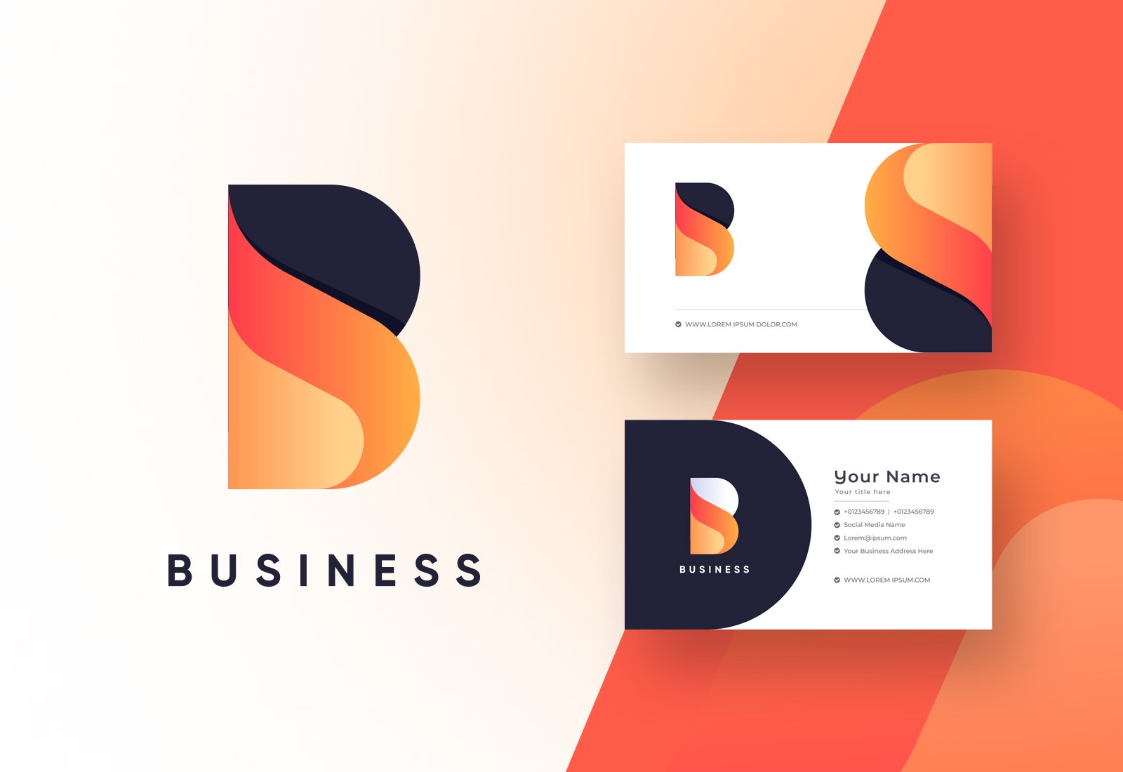 Letter B Logo & Business Card cover image.