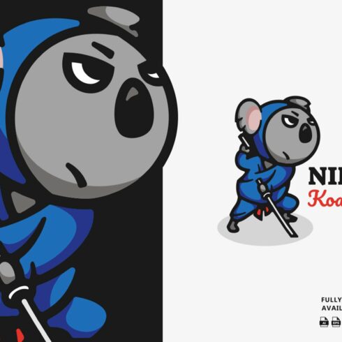 Ninja Koala Cartoon Logo cover image.