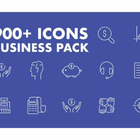 900+ Line Icons. Business Pack cover image.