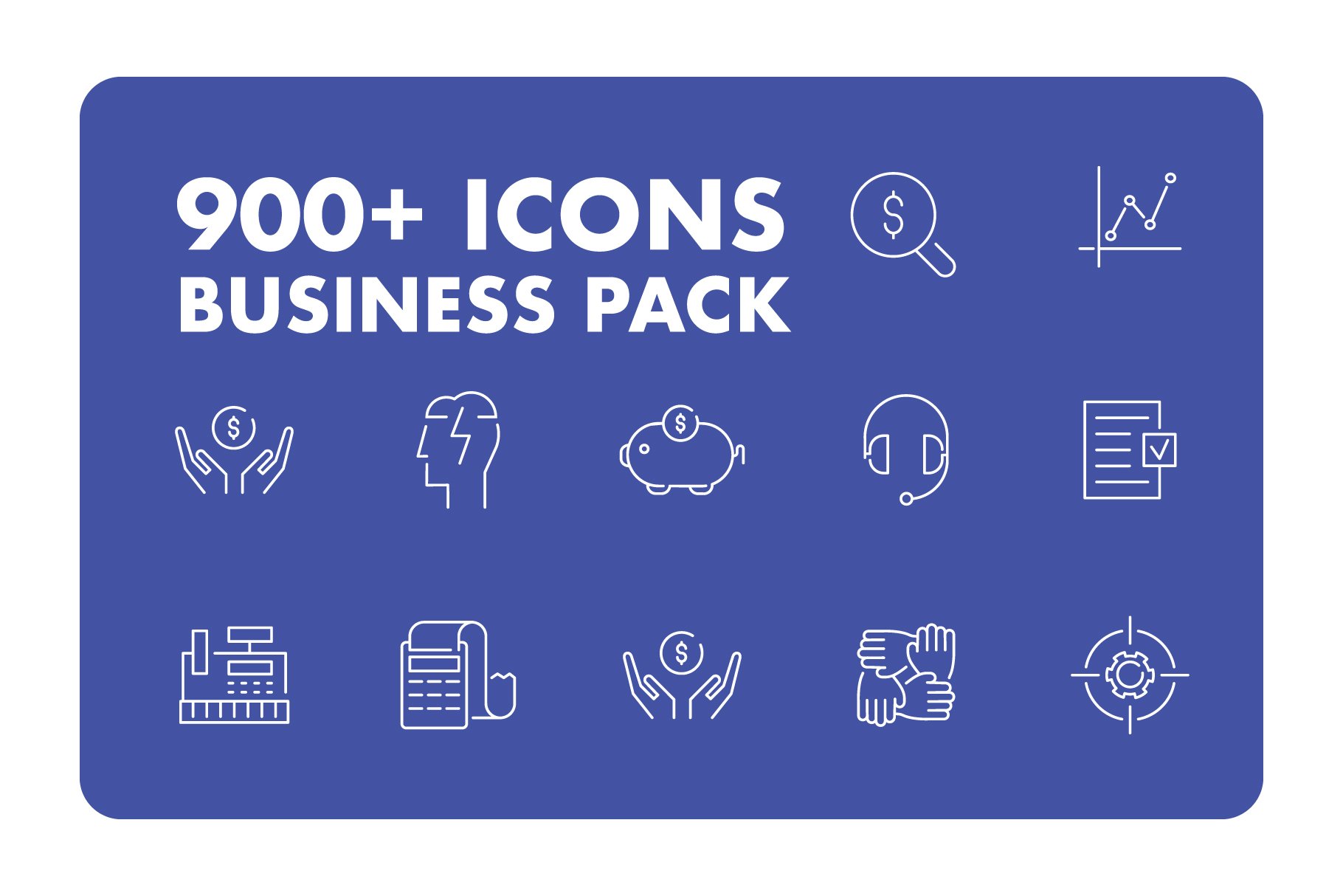 900+ Line Icons. Business Pack cover image.