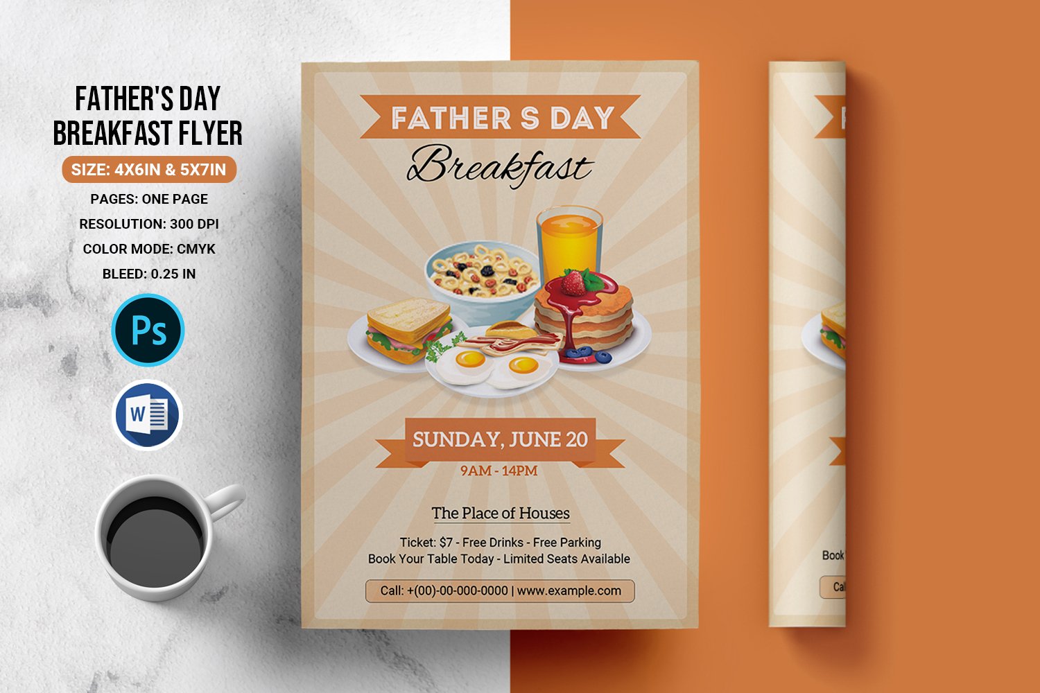 Father's Day Breakfast Flyer V01 cover image.