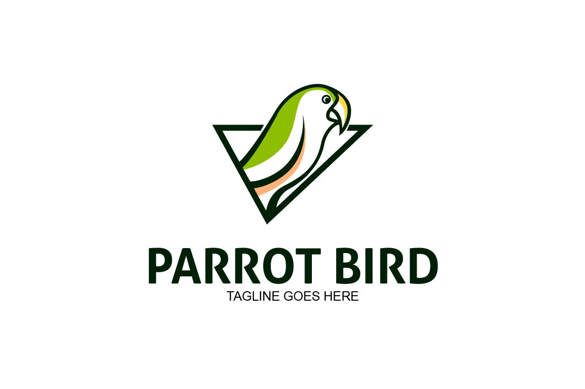 Parrot Bird Logo Template preview image.