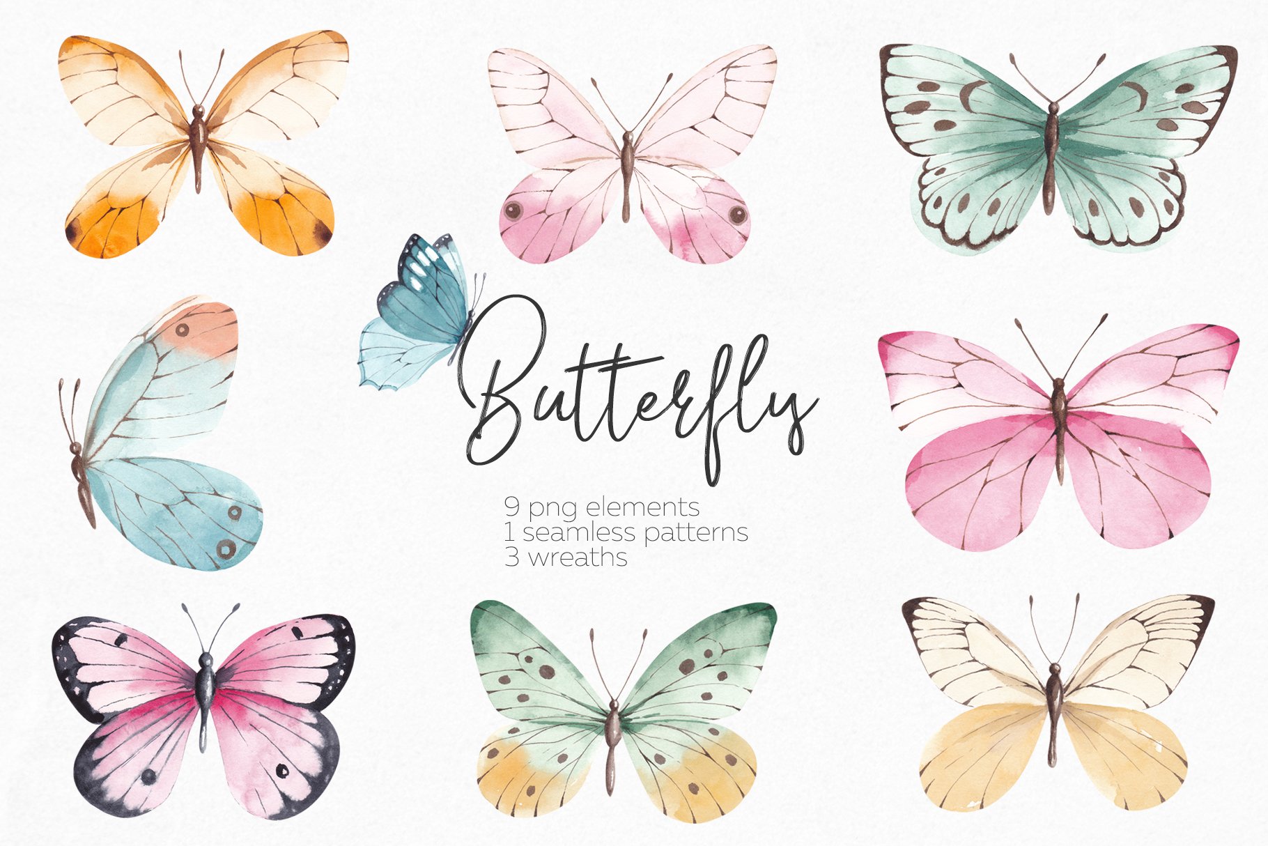 Watercolor Butterfly Set cover image.