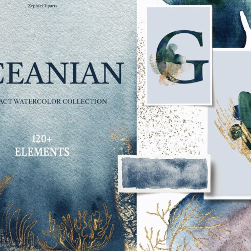 OCEANIAN - abstract watercolor set cover image.