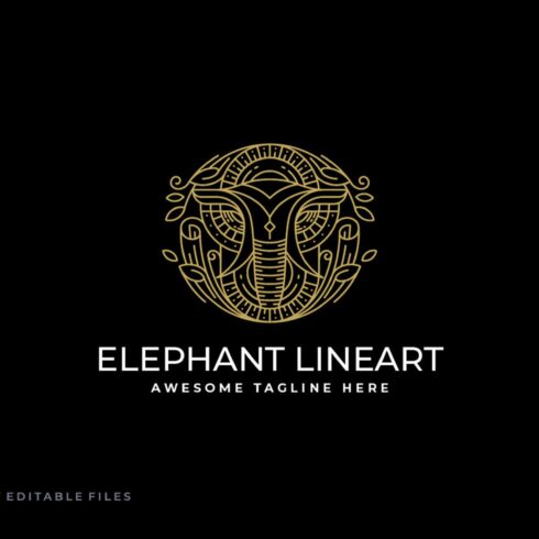 Elephant Line Art Logo cover image.