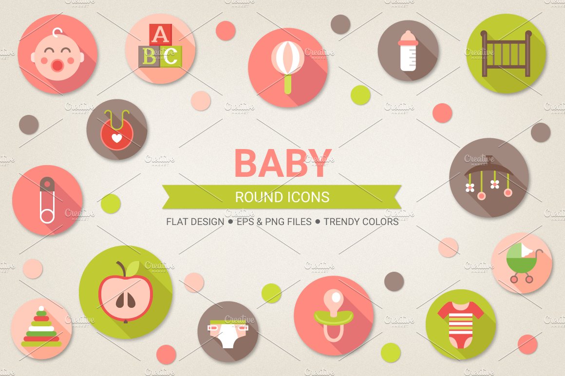 Round baby icons cover image.