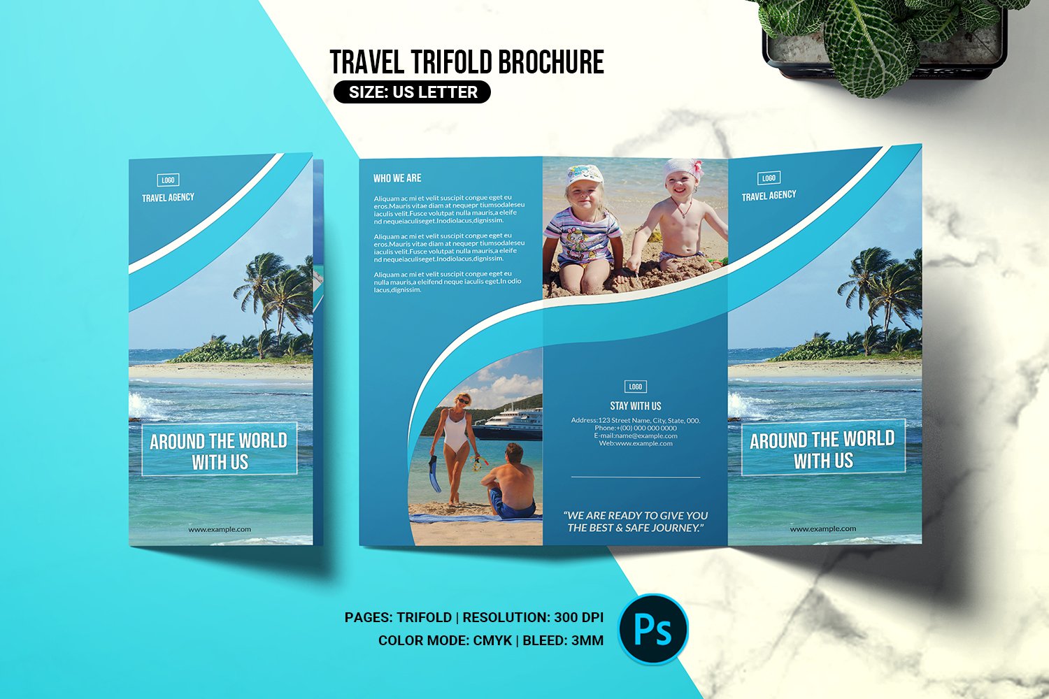 Travel Agency TriFold Brochure cover image.