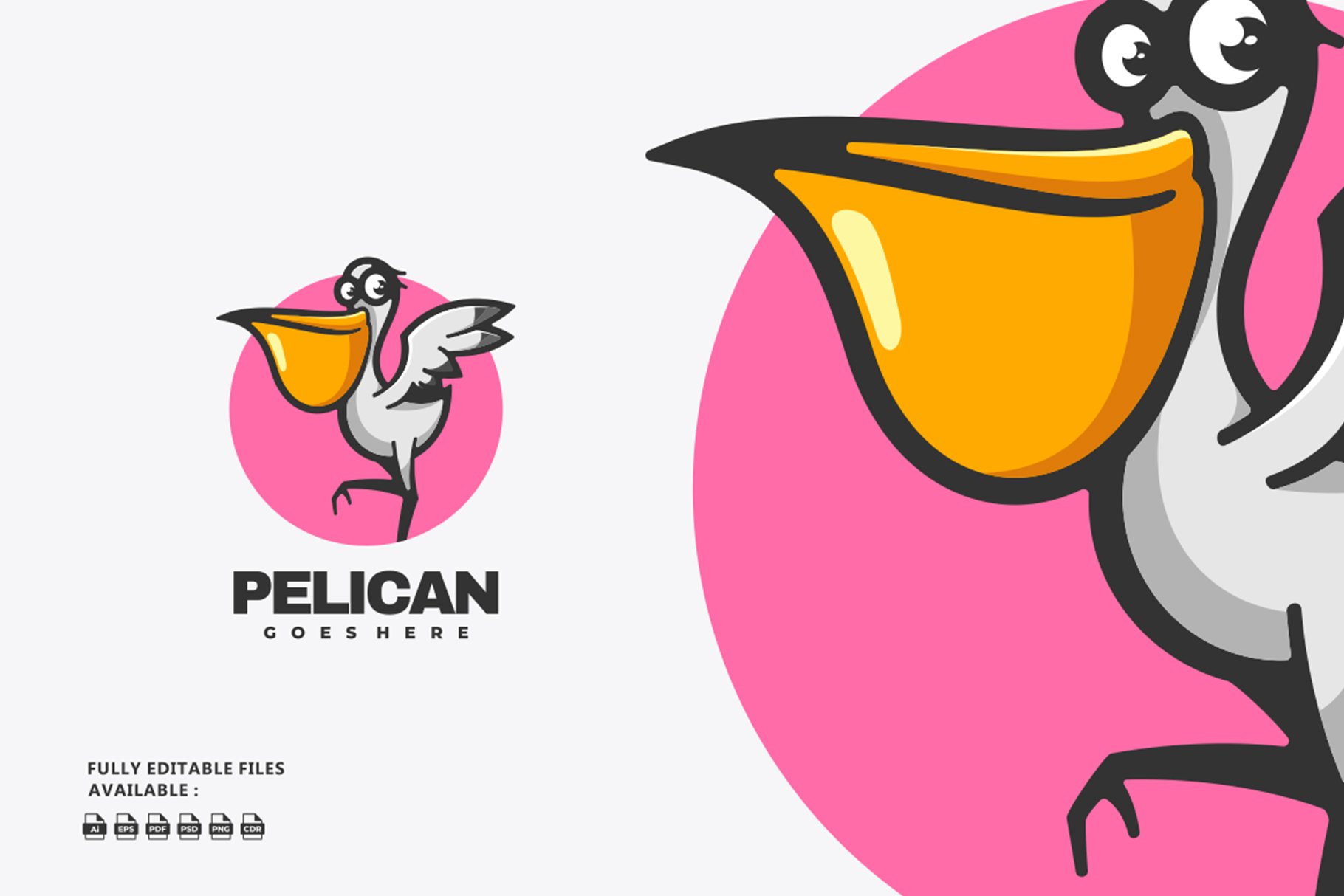 Pelican Simple Mascot Logo cover image.