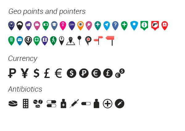 1000 SVG icons for web and mobile UI preview image.