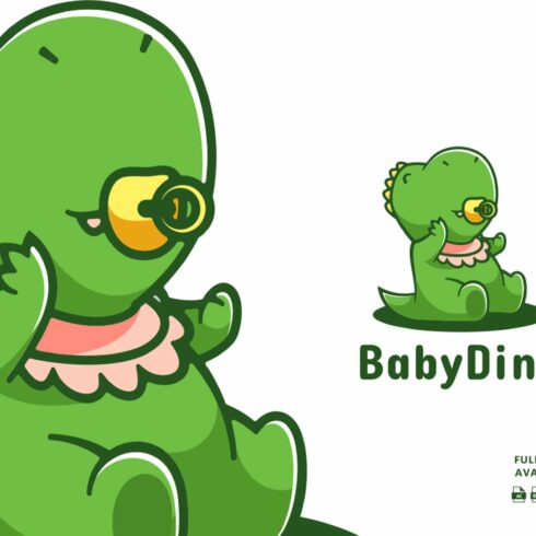 Baby Dino Cartoon Logo cover image.