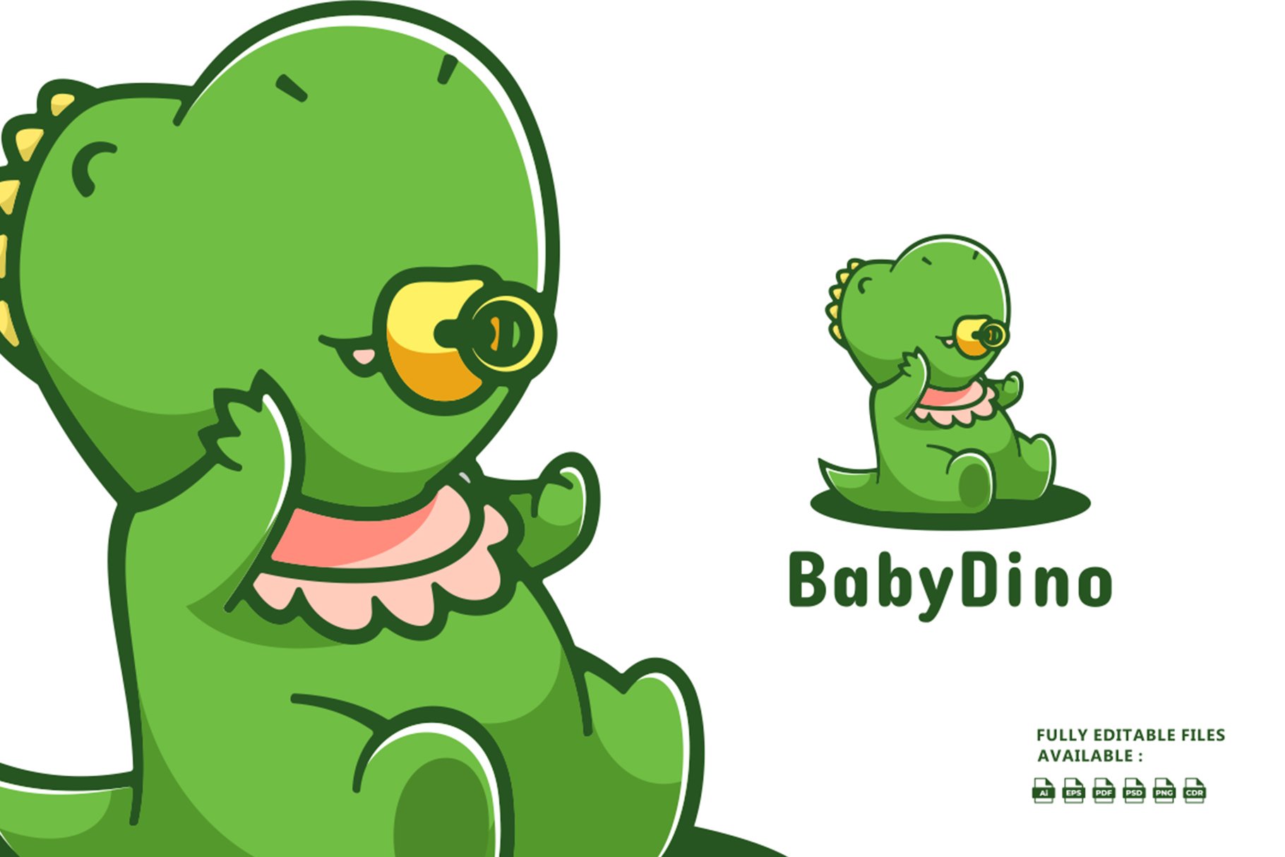 Baby Dino Cartoon Logo cover image.