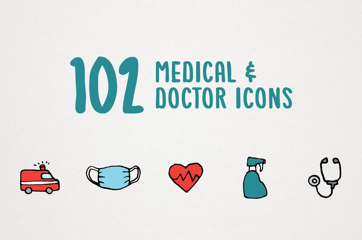 Medical & Doctor Icons Clipart Set preview image.