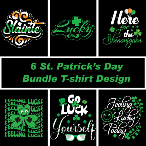 6 St Patrick’s Day Bundle T-shirt Design cover image.