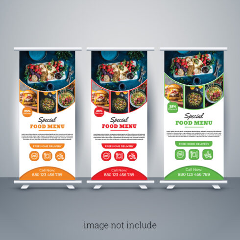 Special food Roll-Up banner Template Design cover image.