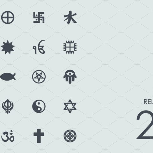 World religions icons cover image.