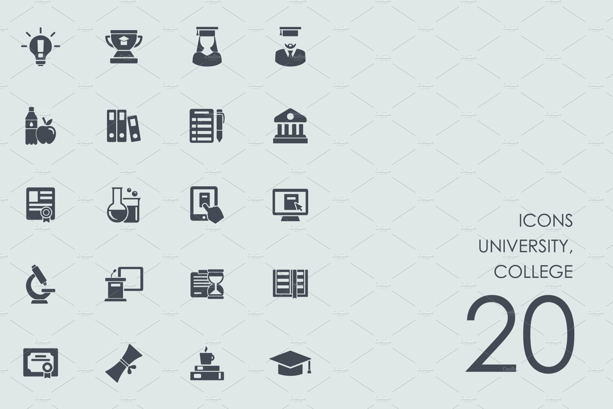University, college icons – MasterBundles
