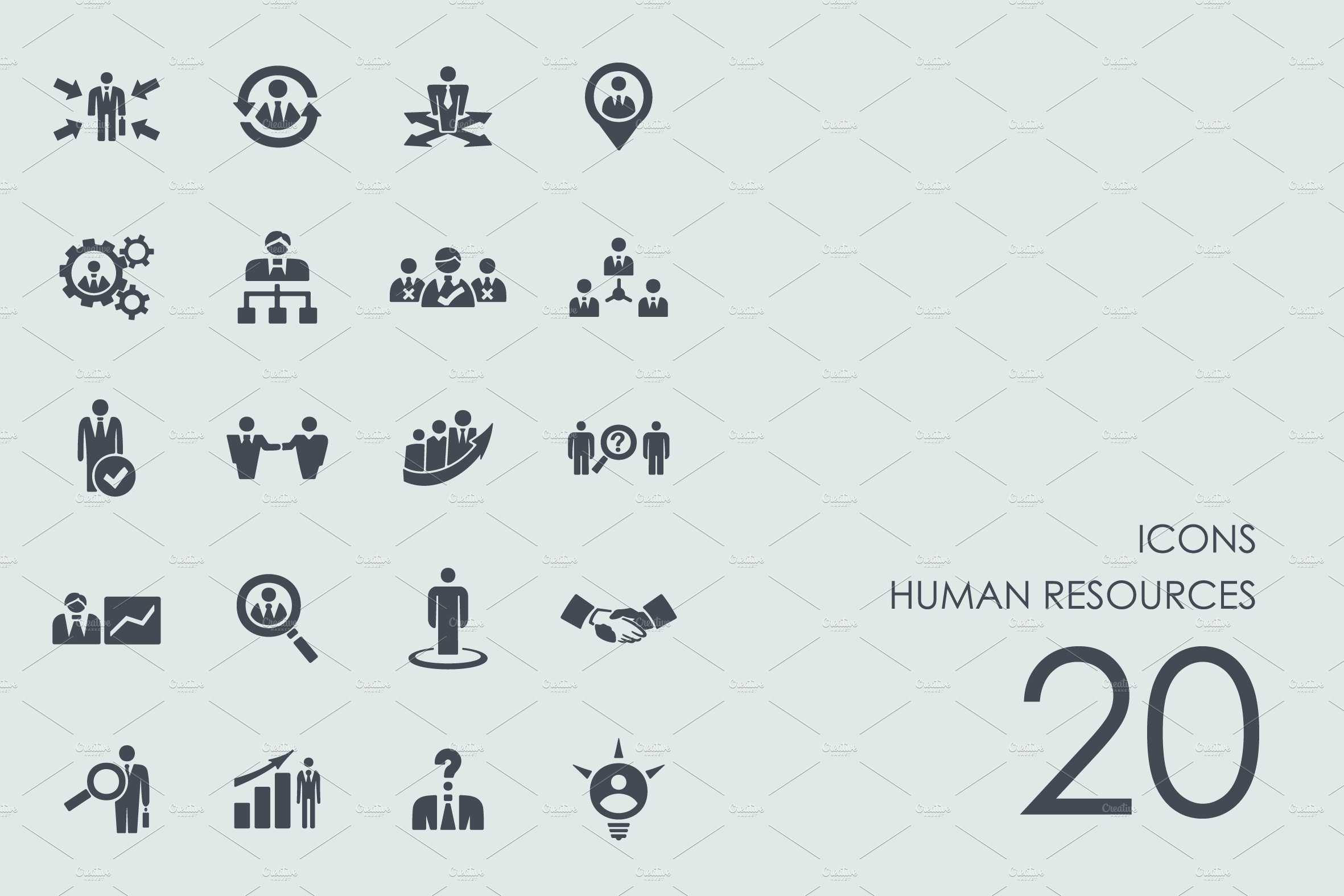 Human resources icons cover image.