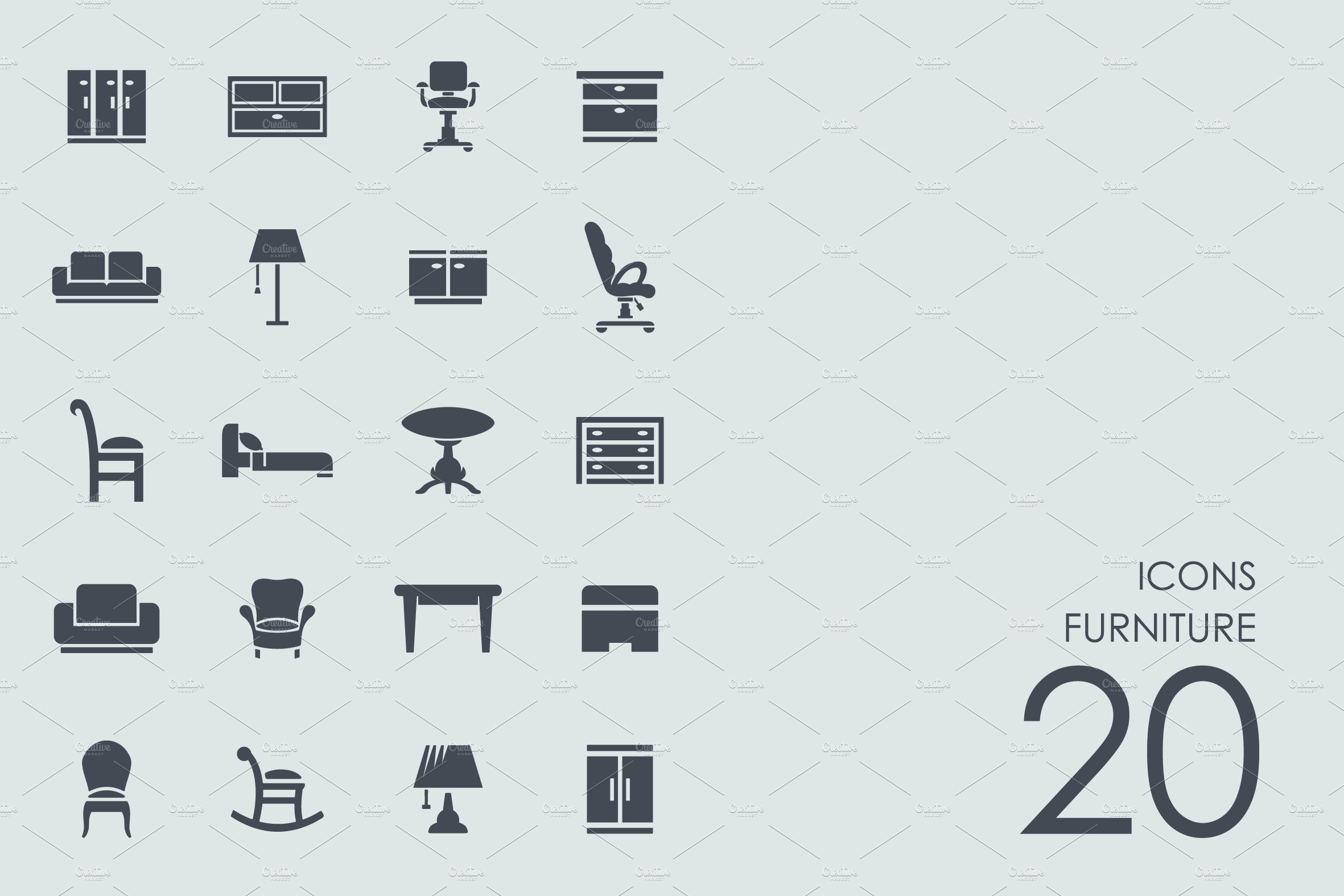 Furniture icons cover image.
