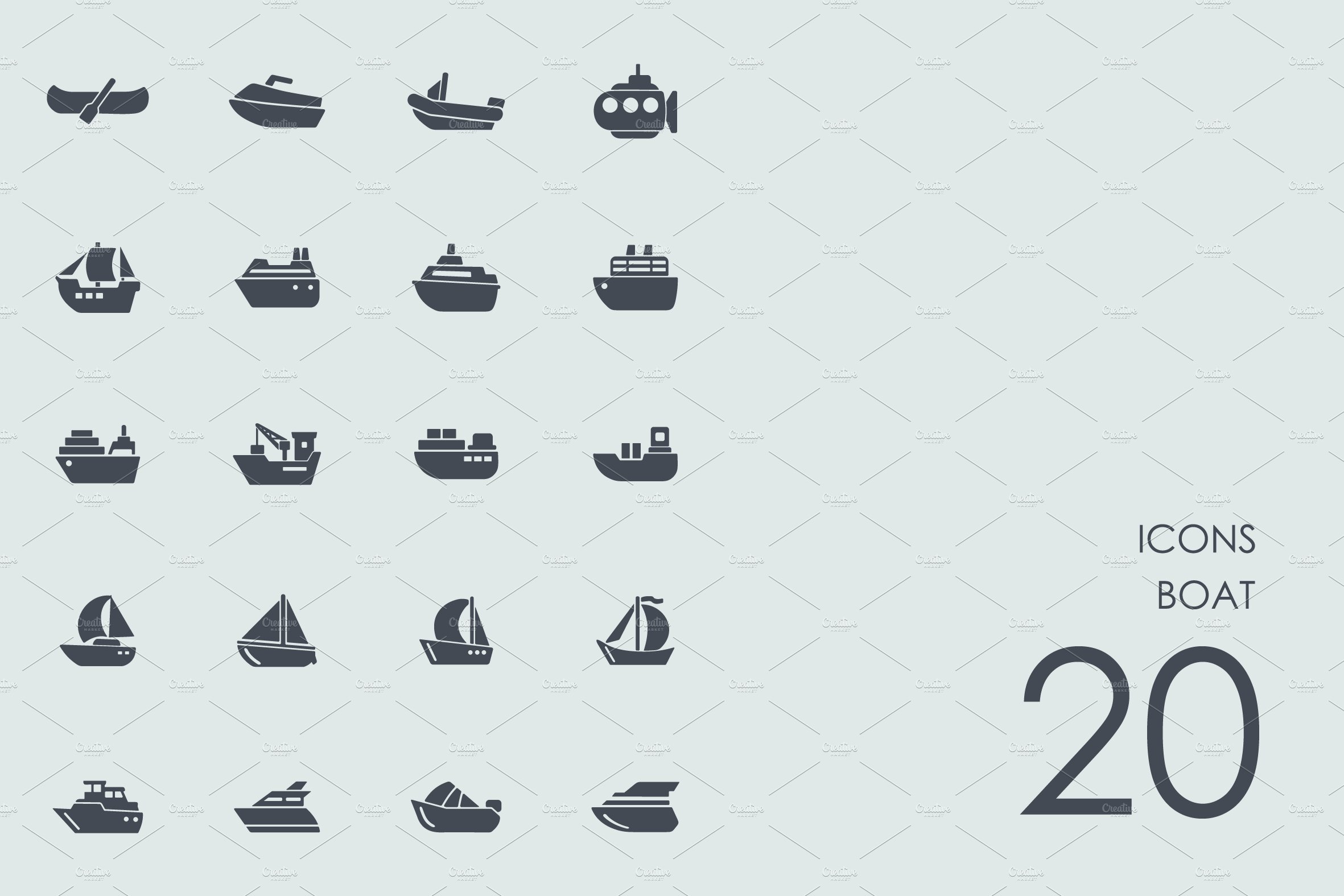 Boat icons cover image.