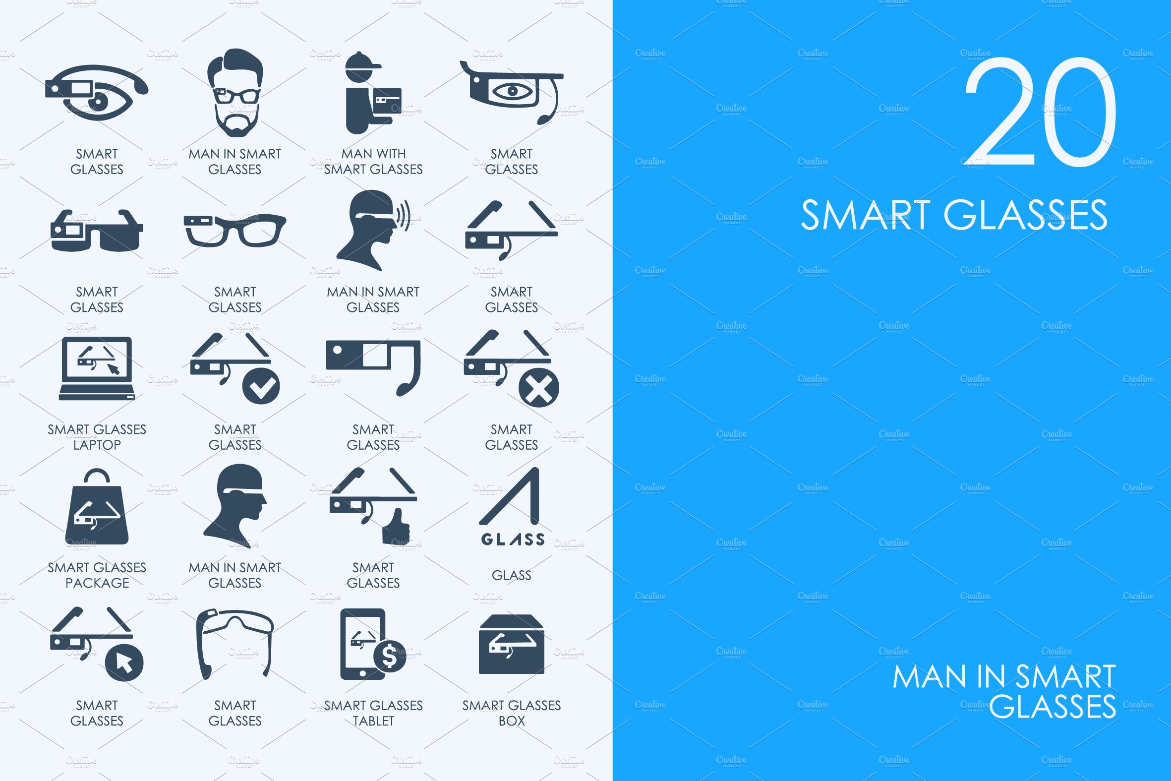 Smart glasses icons cover image.