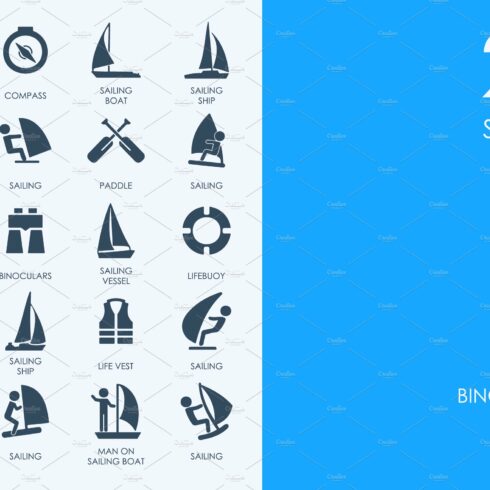 Sailing icons cover image.