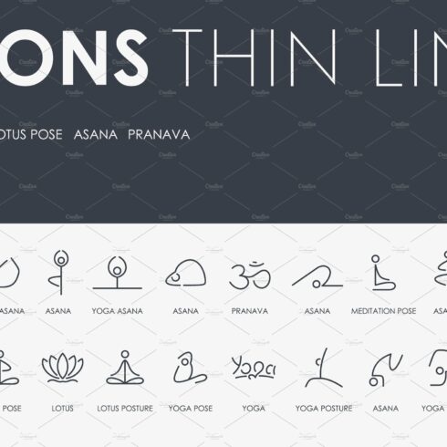 Yoga thinline icons cover image.