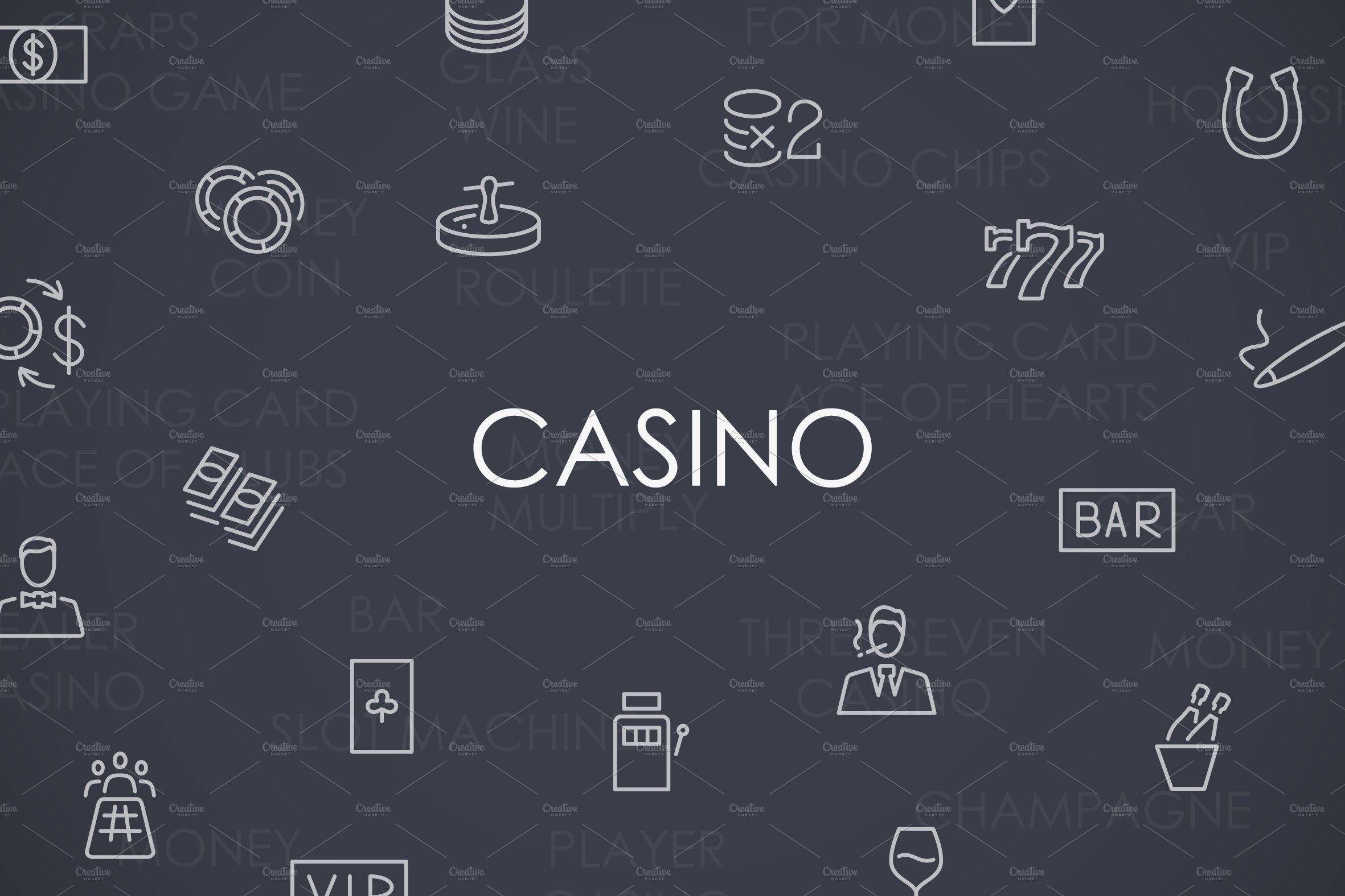 Casino thinline icons preview image.