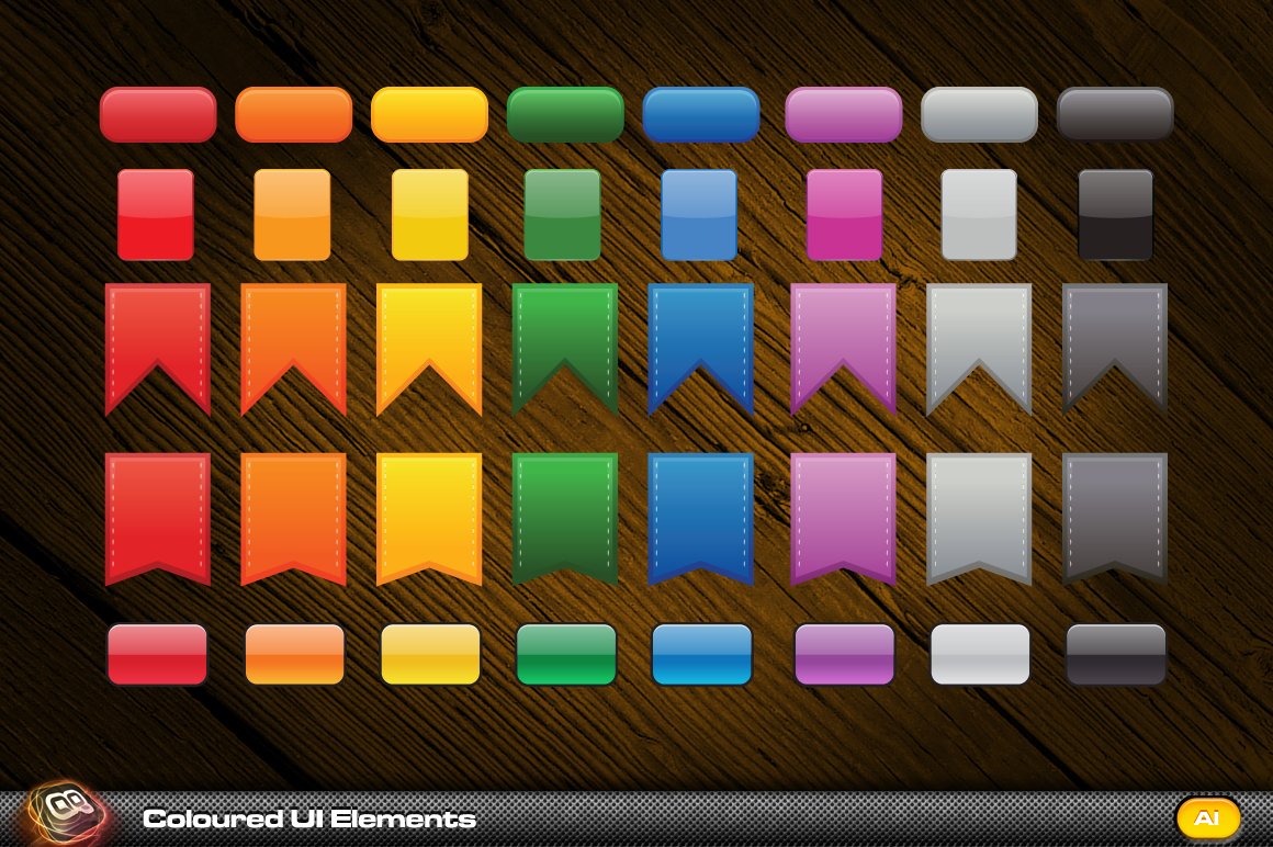 Coloured UI Elements preview image.