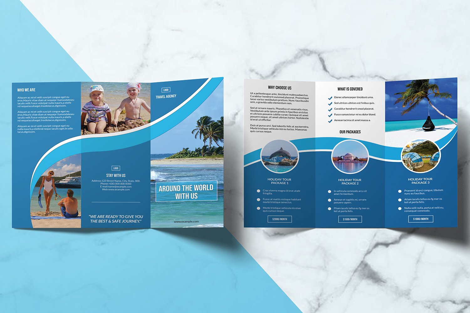Travel Agency TriFold Brochure preview image.