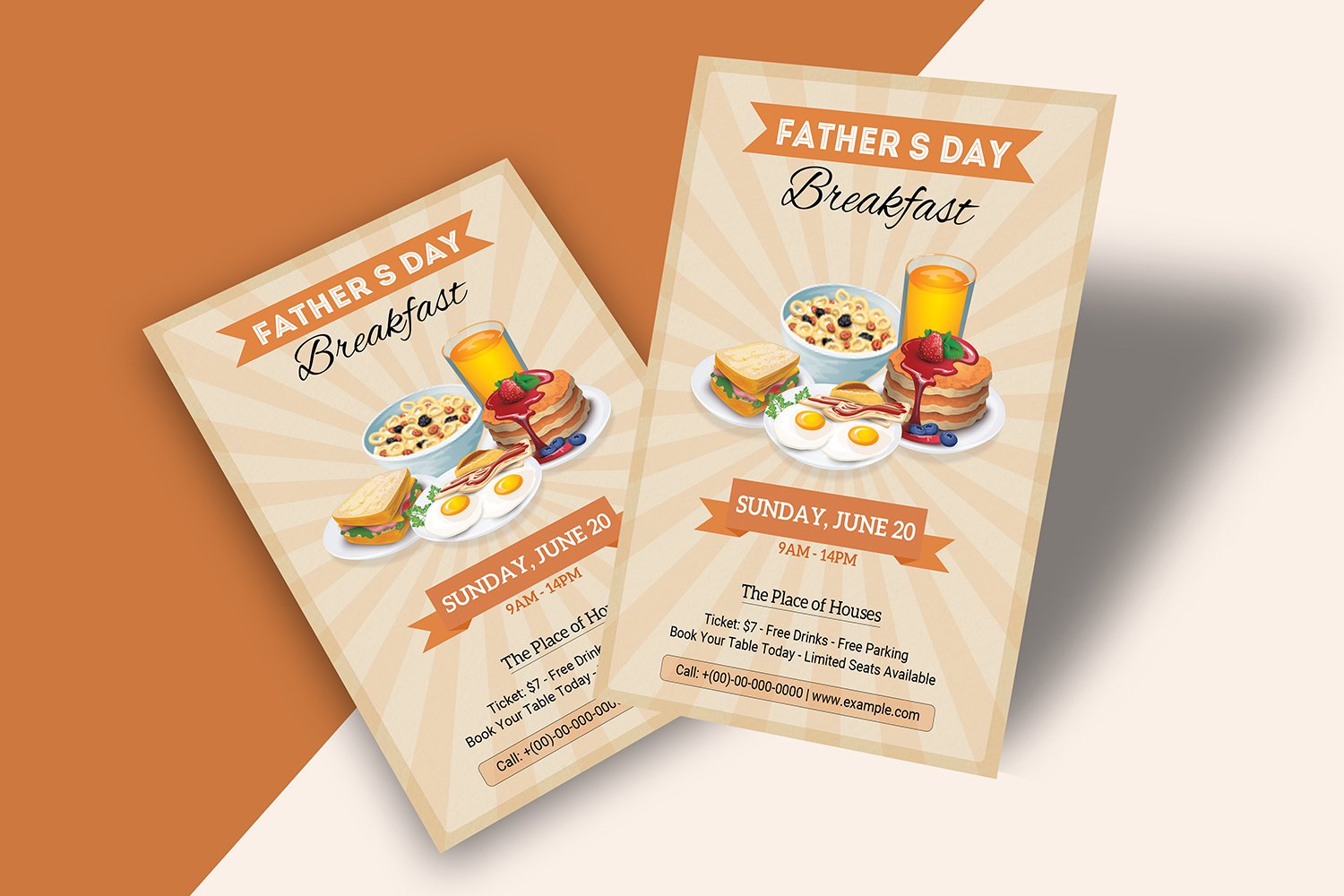 Father's Day Breakfast Flyer V01 preview image.
