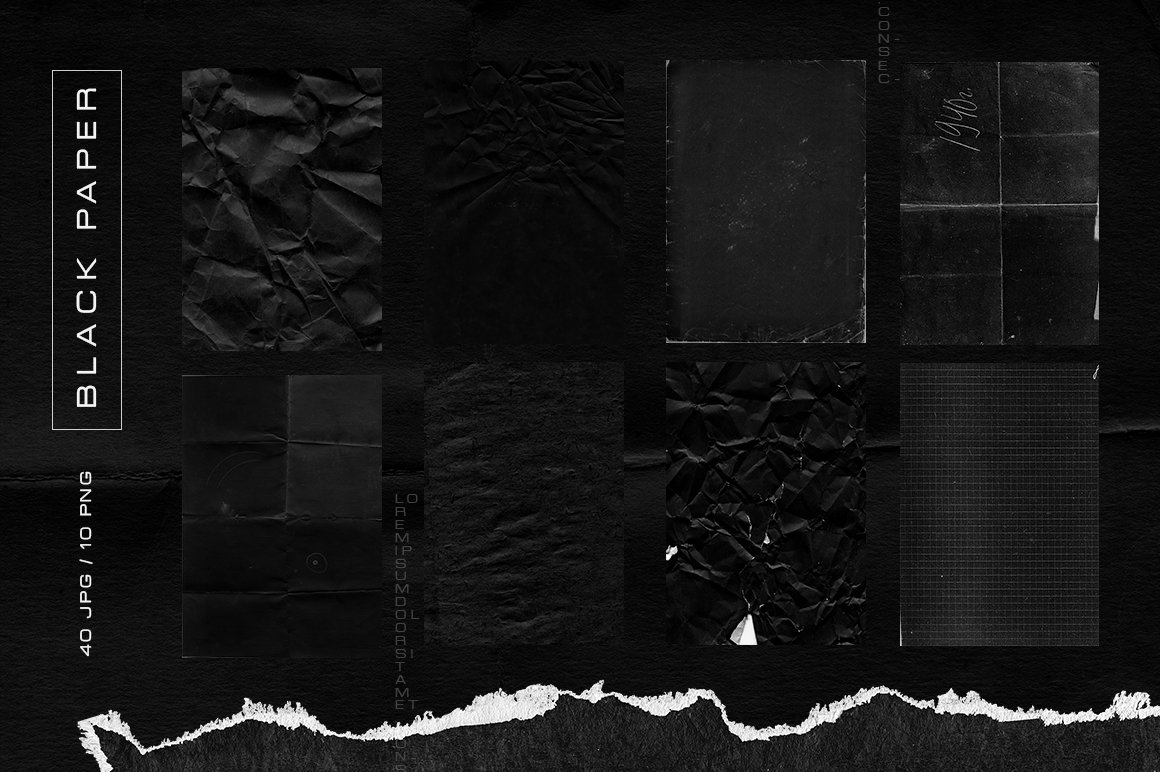 Black paper textures preview image.