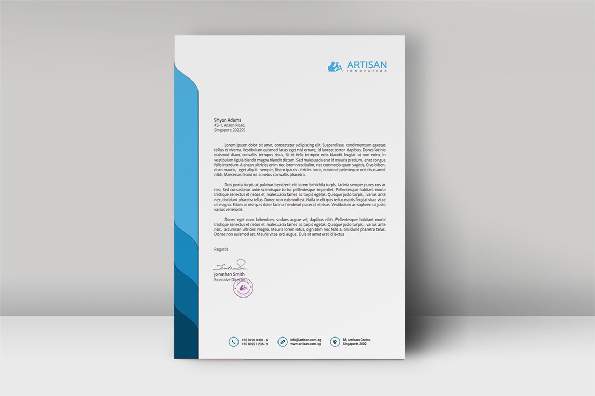 Letterhead Template preview image.