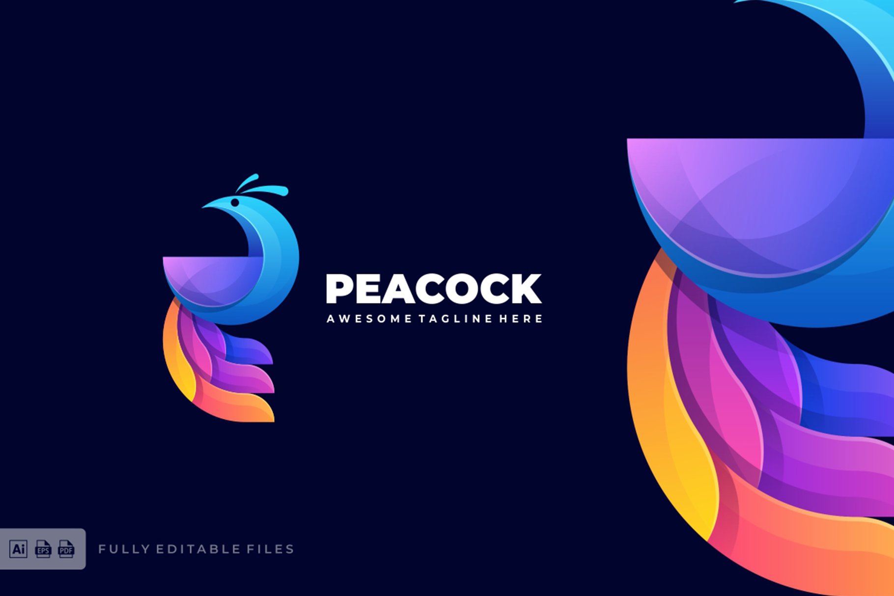 Peacock Gradient Colorful Logo cover image.